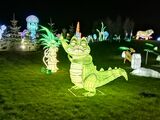 Illuminated crocodile looking very Disney like...