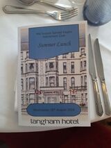 The menu had the Club's name printed on it.