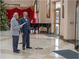 The "Welcome Party are ready for the first guests to arrive"....