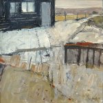 Big Black Shed Mixed Media 405mm x 405mm