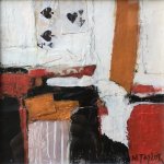 Three Clubs Mixed Media 190mm x 190mm