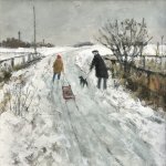 Sledging With Grandad II Acrylic 300mm x 300mm