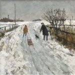 Sledging With Grandad Acrylic 300mm x 300mm