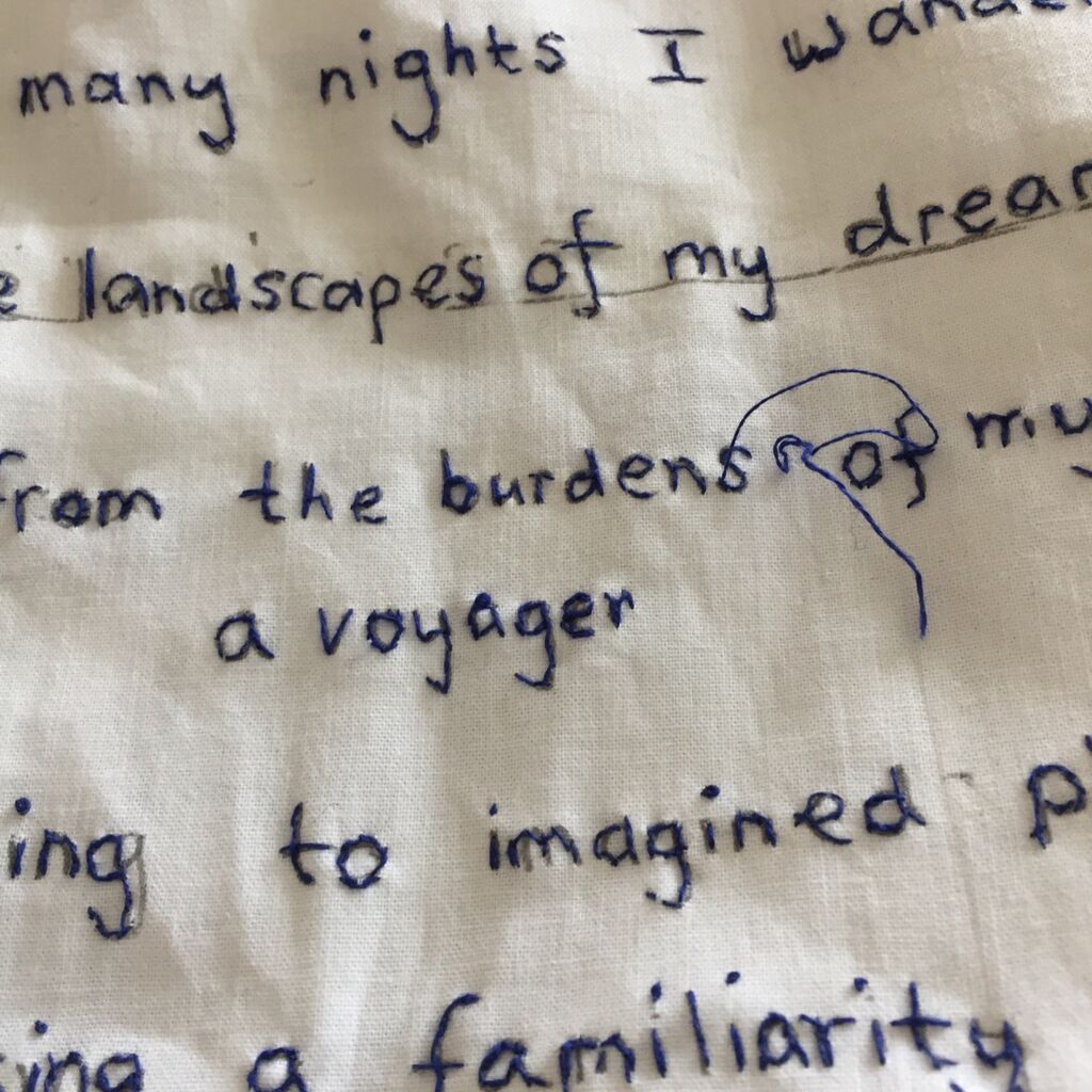 handstiched text