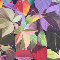 Autumn Leaves, colourful painting, now available as a fine art print. 24 x 36 inches