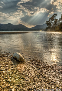 Crepuscular Rays Over Catbells and Causey Pike