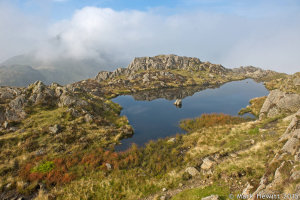 Misty Day At Haystacks Summit Tarn