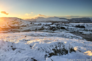 Sunset Over Causey Pike & Grisedale Pike From Low Fell