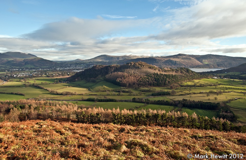 Swinside, Walla Crag And Helvellyn From Barrow Fell