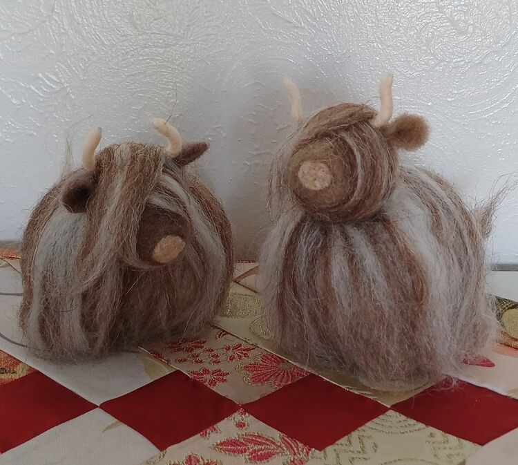 Needle Felted Highland Cows
