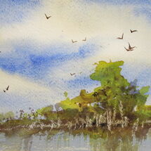 On the edge of the lake