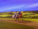 'Knowhere' on the Gallops with stable companion, Private Commission
