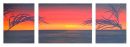 Red Sunset Palms Triptych