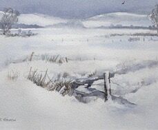 Silent Stream - watercolours 12"x8"