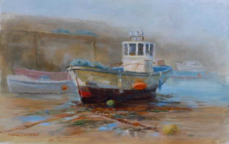 Low Tide - Gardenstown, 12" x 8", Oils