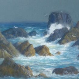 High Tide, The Needles, Macduff - Pastels 20"x12"