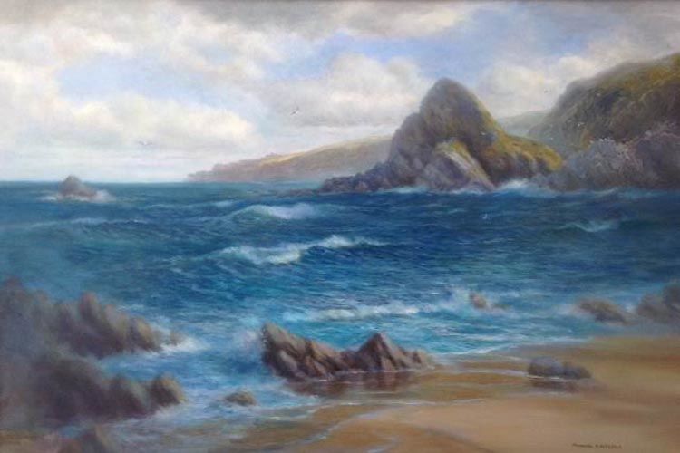 Portsoy from Sunnyside Beach, 30" x 20", Oils
