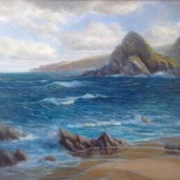 Portsoy from Sunnyside Beach, 30" x 20", Oils