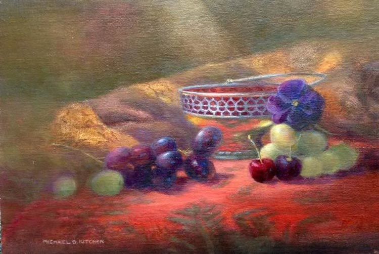 The Silver Dish, 14" x 10", Oils