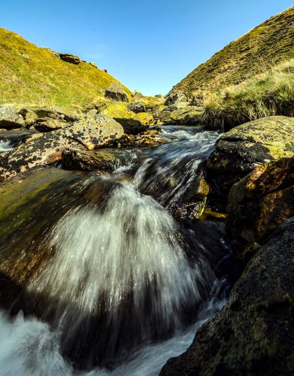 A free flowing stream in the Cambrian Mountains, Wales, UK