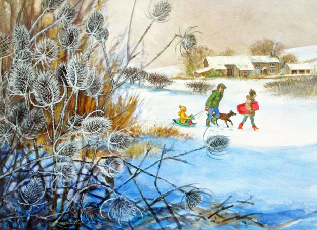 21. Teazels in the snow Wc