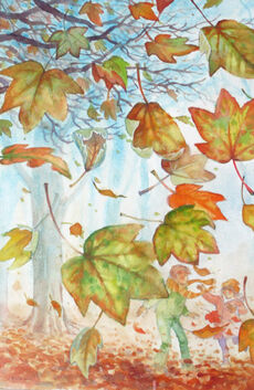 23. Falling Leaves Wc 55x42