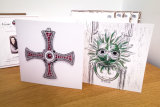Durham Square Cards Pack of 4 - St. Cuthbert's Cross and Sanctuary Knocker