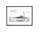 'St. Mary's Lighthouse' - signed lithographic print