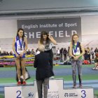 Hannah collecting  medal