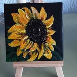 sunflower mini canvas 3x3inch (sold)