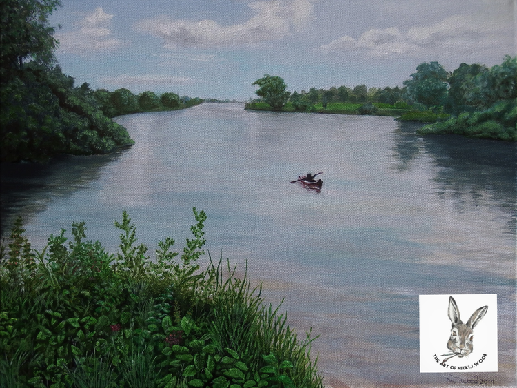 A day out on the flashes 11x15inches acrylic box canvas