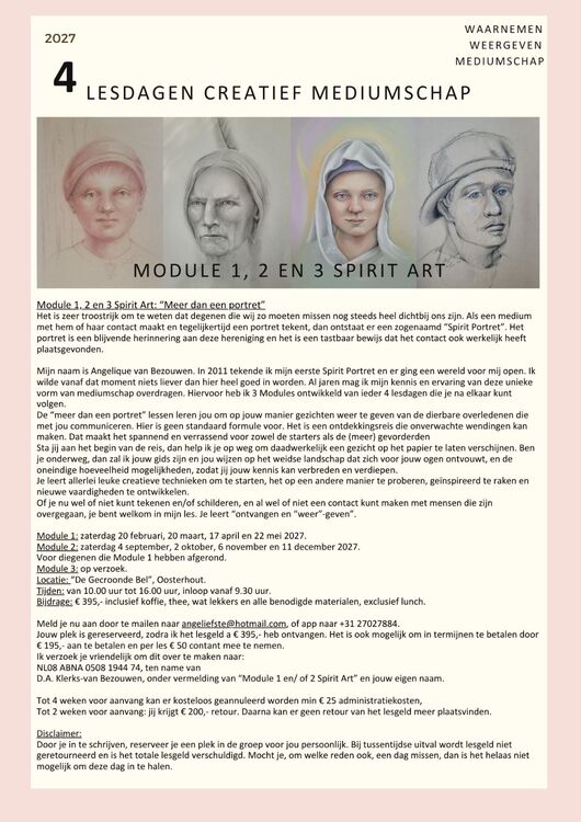 Module 1, 2 en 3 Spirit Art