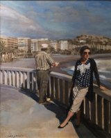 JANE AND STEVE IN ANDALUCIA.       Acrylic