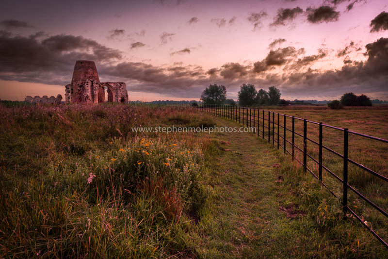 St Benet's Abbey with fence