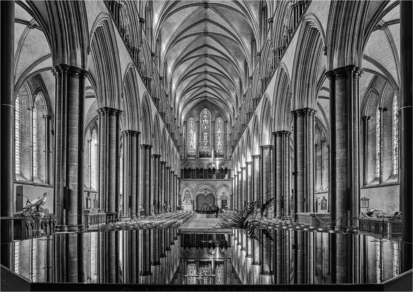 Cathedral interior in mono