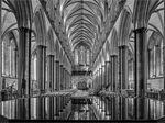 Cathedral interior in mono