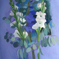 Gladioli and Eucalyptus