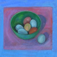 Eggs in green bowl