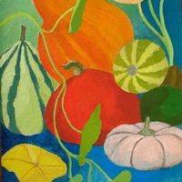 Pumpkin Series Distempera and Gouache on hand made paper