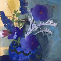 Blue Flowers with Eucalyptus and Delphiniums