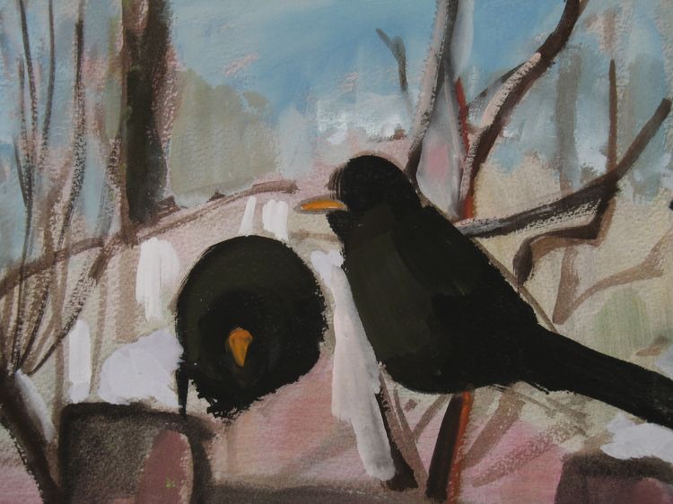 black bird print