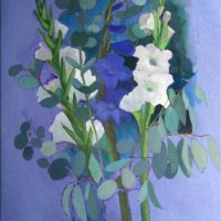 Gladioli and Eucalyptus