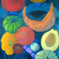 Pumpkin Series Distempera and Gouache on hand made paper 58x46 1