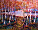Silver birches by the loch