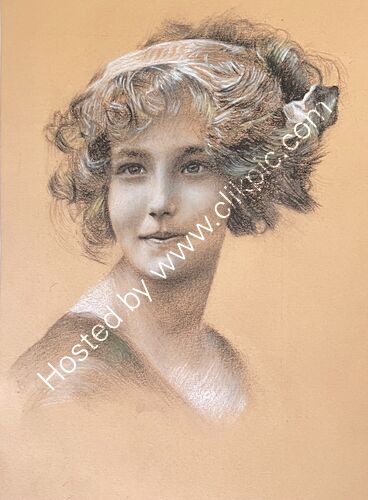 'The Girl With A Bow In Her Hair' Framed Original For Sale' - IMG0116 - £150
