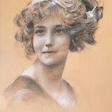 'The Girl With A Bow In Her Hair' Framed Original For Sale' - IMG0116 - £150