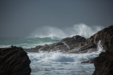 Waves on rocks