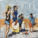The ice cream queue, oil paper, 39x39