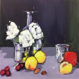 Roses and fruit, 60x50 oil on paper £250