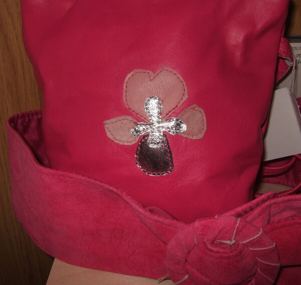 Matching leather small bag and belt